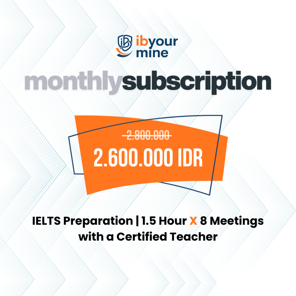 1.5 hours x 8 interactive IELTS preparation with a certified, experienced IB Teacher.
